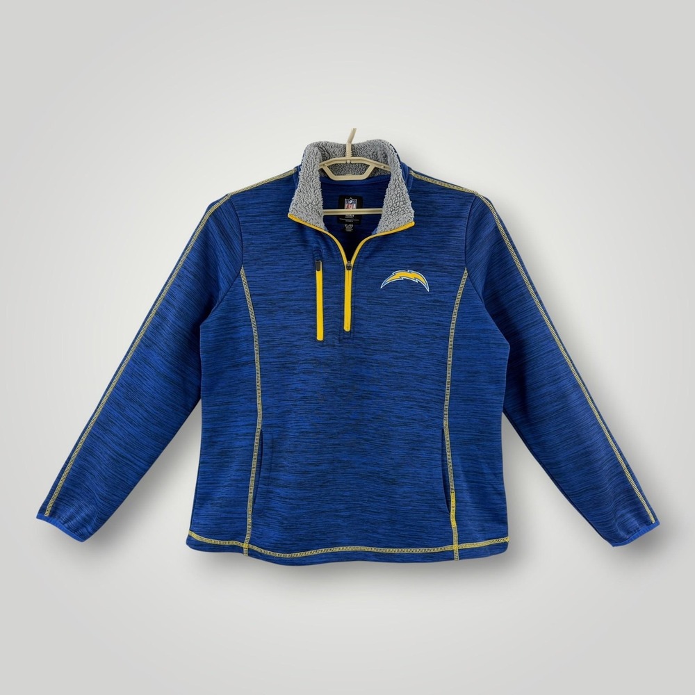 NFL Team Apparel Los Angeles Chargers Womens XL Quarter Zip Fleece Pullover